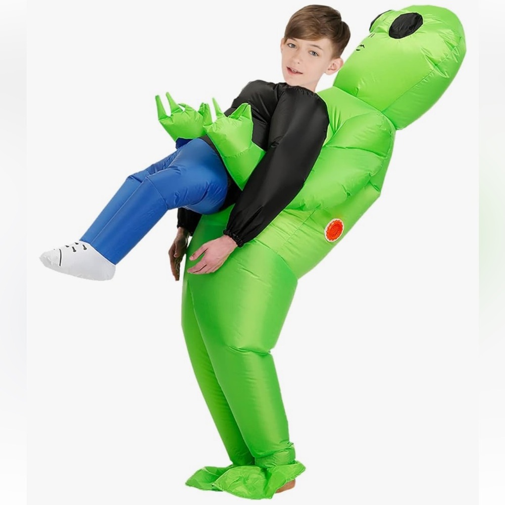 Blow up green alien kids costume used for 2 hours.